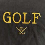 J- Vintage Golf Embroidered Text & Graphic Made In USA Single Stitch Tee - L