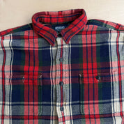 J- Vintage 90s Polo RL Plaid Flannel Button Down Shirt - L