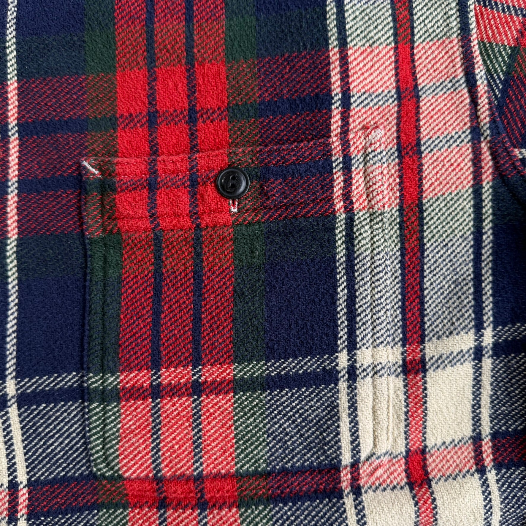 J- Vintage 90s Polo RL Plaid Flannel Button Down Shirt - L
