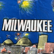 J- Vintage Milwaukee Cityscape All Over Print Single Stitch Tee - XL