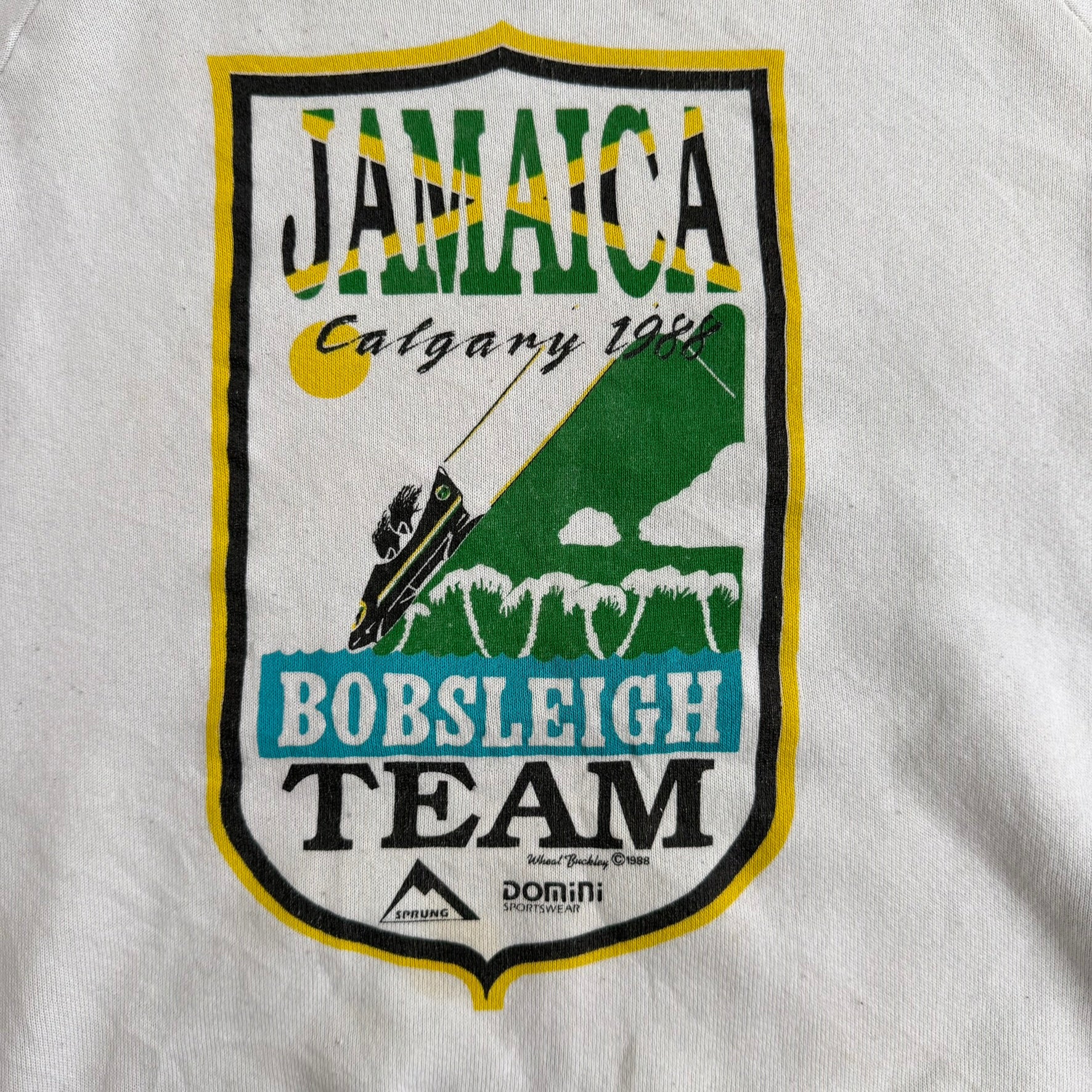 J- Vintage '88 Jamaica Bobsleigh Team Calgary Winter Olympic Made In USA Crewneck - L