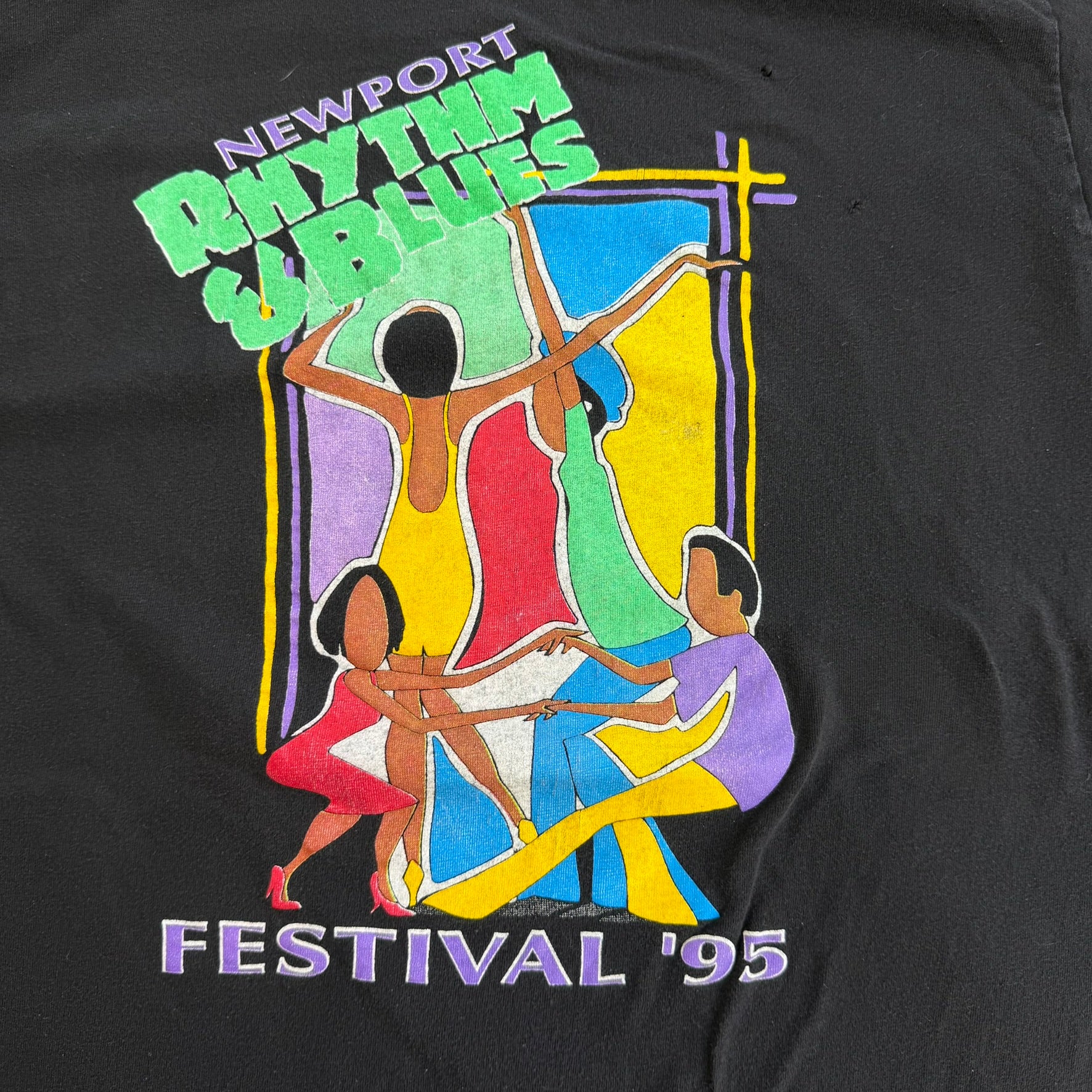 J- Vintage '95 Newport Rhythm & Blues Festival Graphic Single Stitch Tee - L