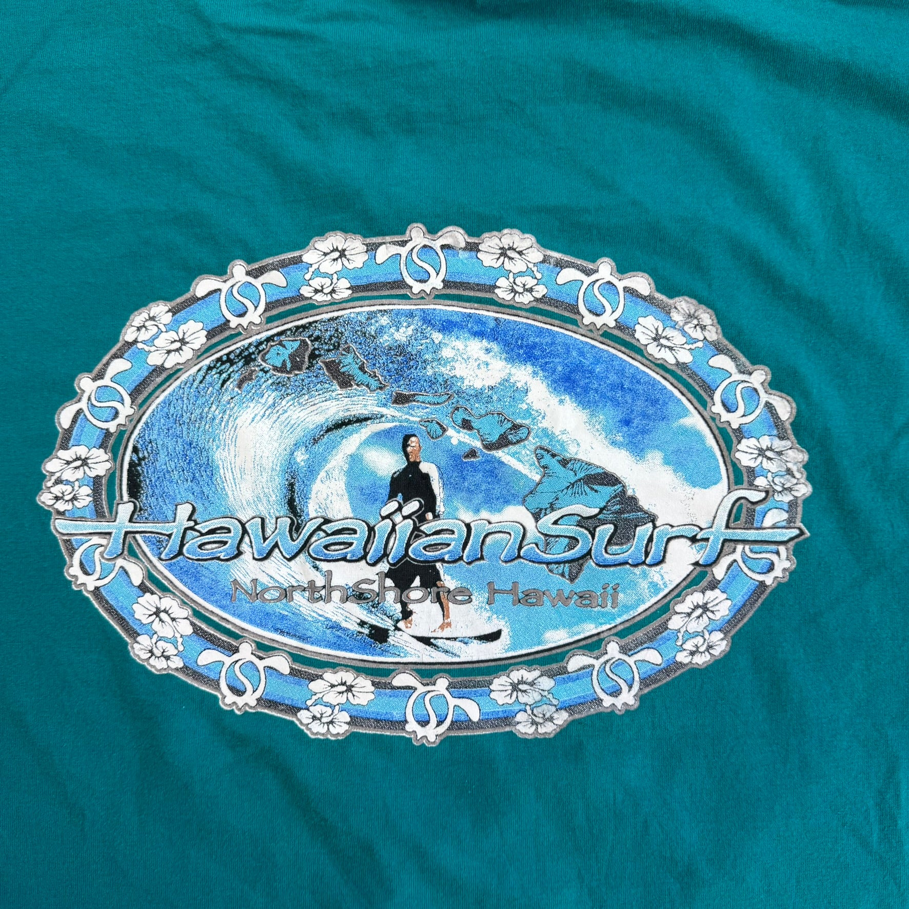 J- Vintage Hawaii Surf North Shore Graphic Made In USA Single Stitch Tee - XL