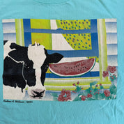 J- Vintage '89 Andrew Williams Cow & Watermelon Graphic Single Stitch Tee - L