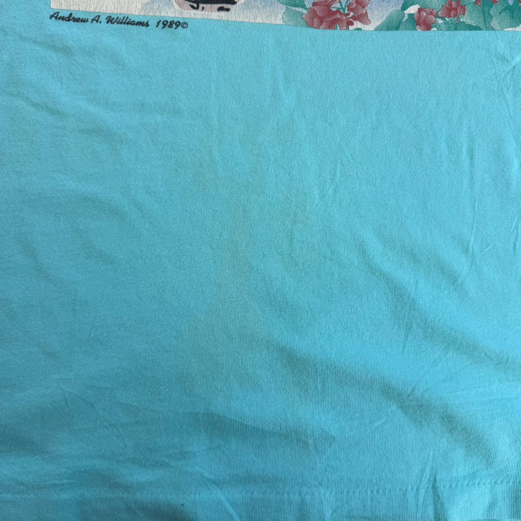 J- Vintage '89 Andrew Williams Cow & Watermelon Graphic Single Stitch Tee - L