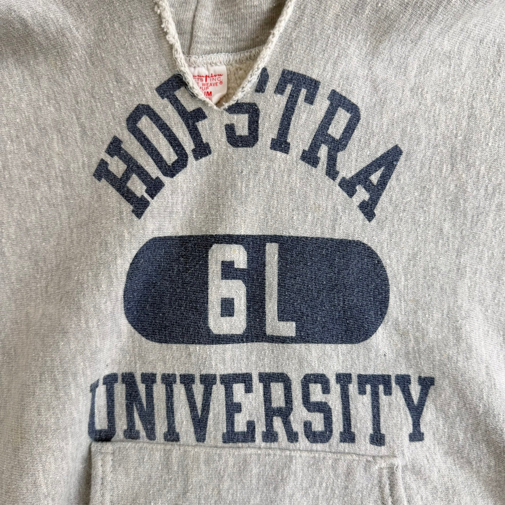 J- Vintage 70s Champion Reverse Weave Hofstra University Made In USA Hoodie - M
