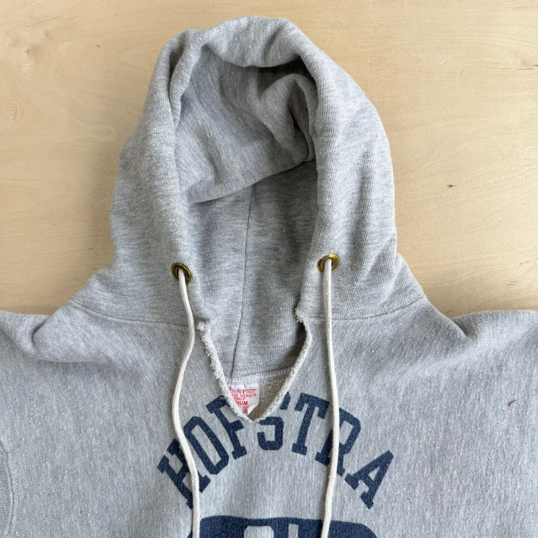 J- Vintage 70s Champion Reverse Weave Hofstra University Made In USA Hoodie - M