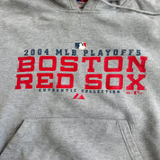 J- Vintage '04 Boston Red Sox MLB Playoffs Graphic Text Hoodie - XL