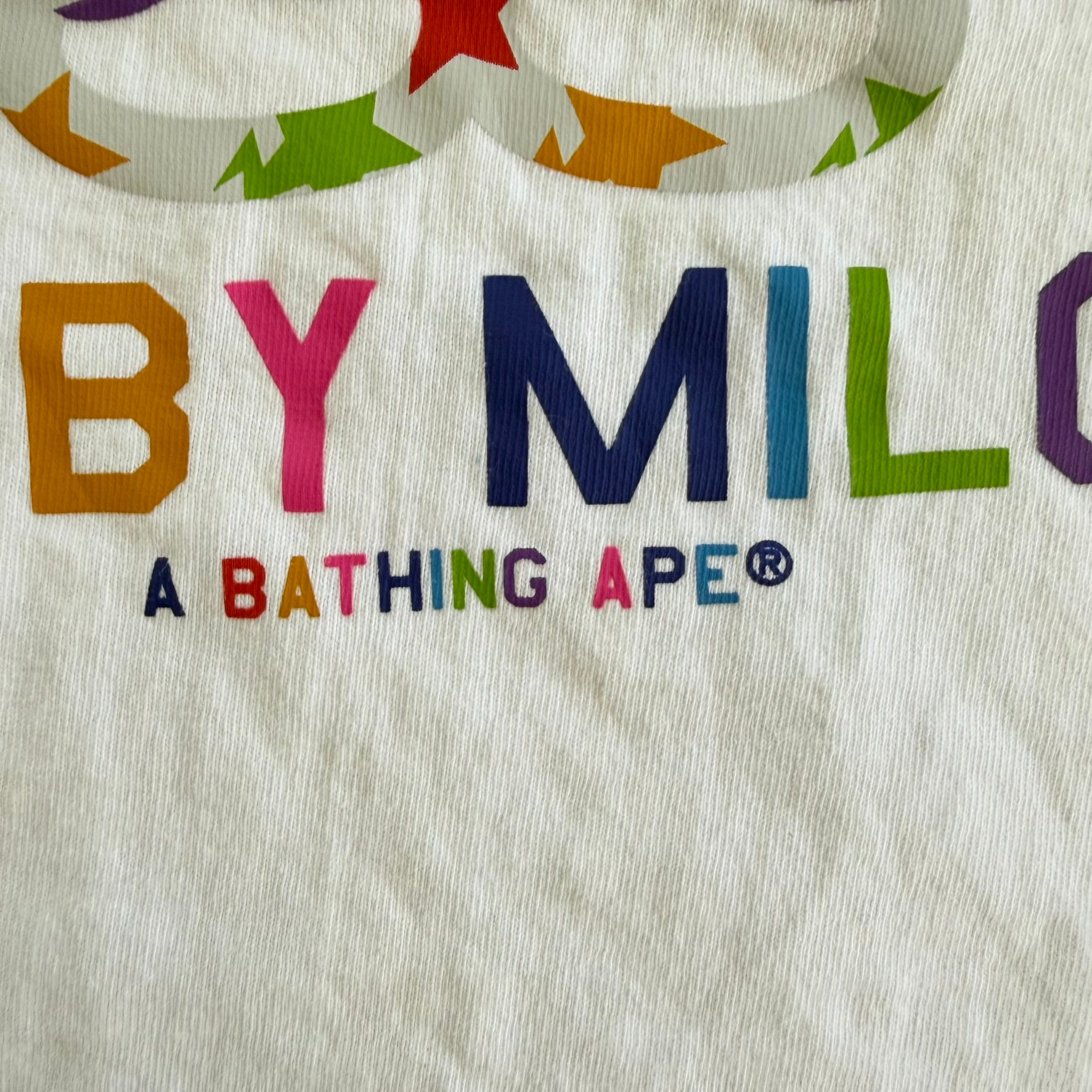 J- Vintage Baby Milo A Bathing Ape Rainbow Star Graphic Single Stitch Tee - L