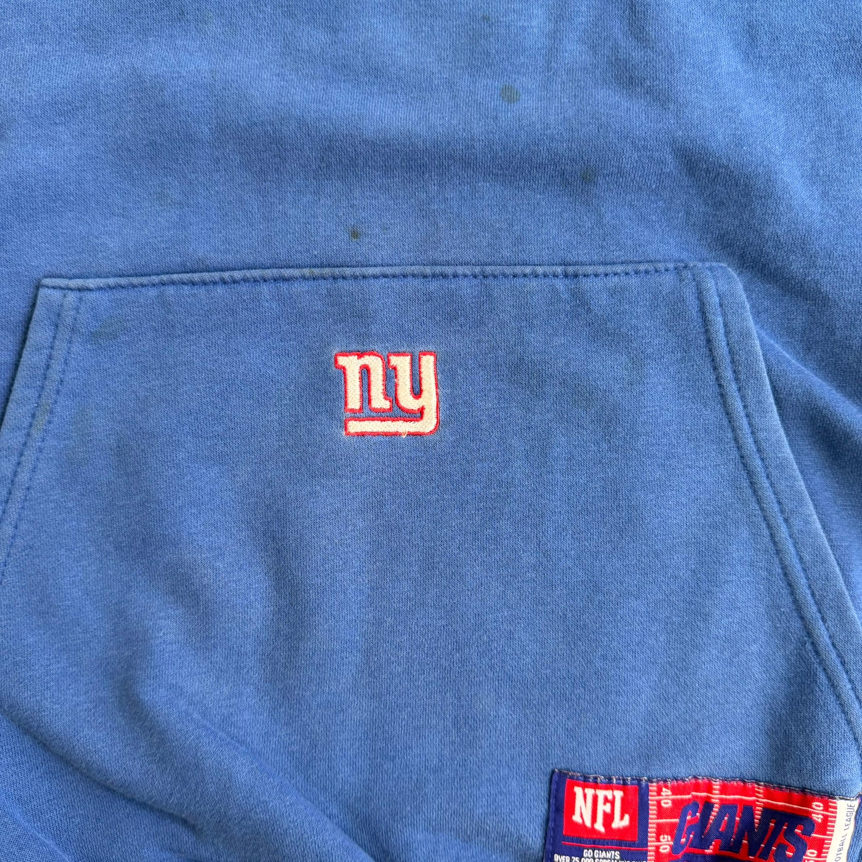 J- Vintage New York Giants NFL Embroidered Logo & Text Hoodie - 2XL