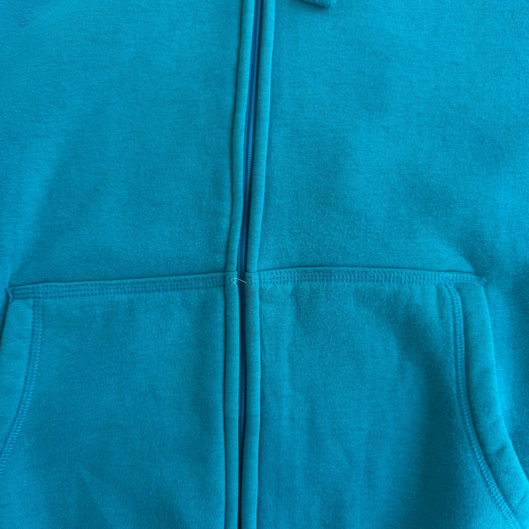 J- Vintage Miami Dolphins NFL Embroidered Logo & Text Sherpa Lined Zip Up Hoodie - XL