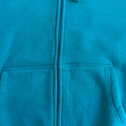 J- Vintage Miami Dolphins NFL Embroidered Logo & Text Sherpa Lined Zip Up Hoodie - XL