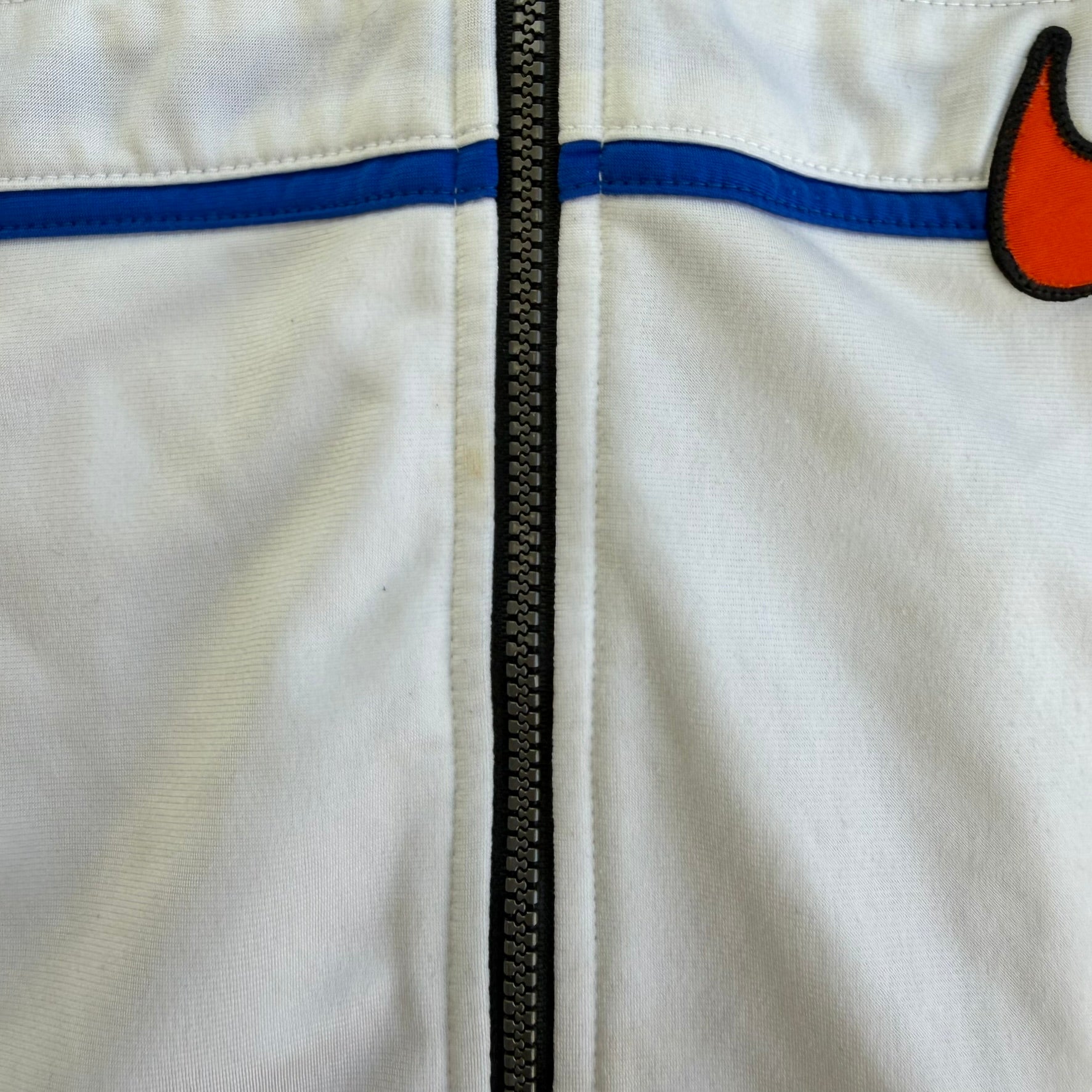 J- Vintage 90s Nike Embroidered Big Swoosh Zip Up Track Jacket - M