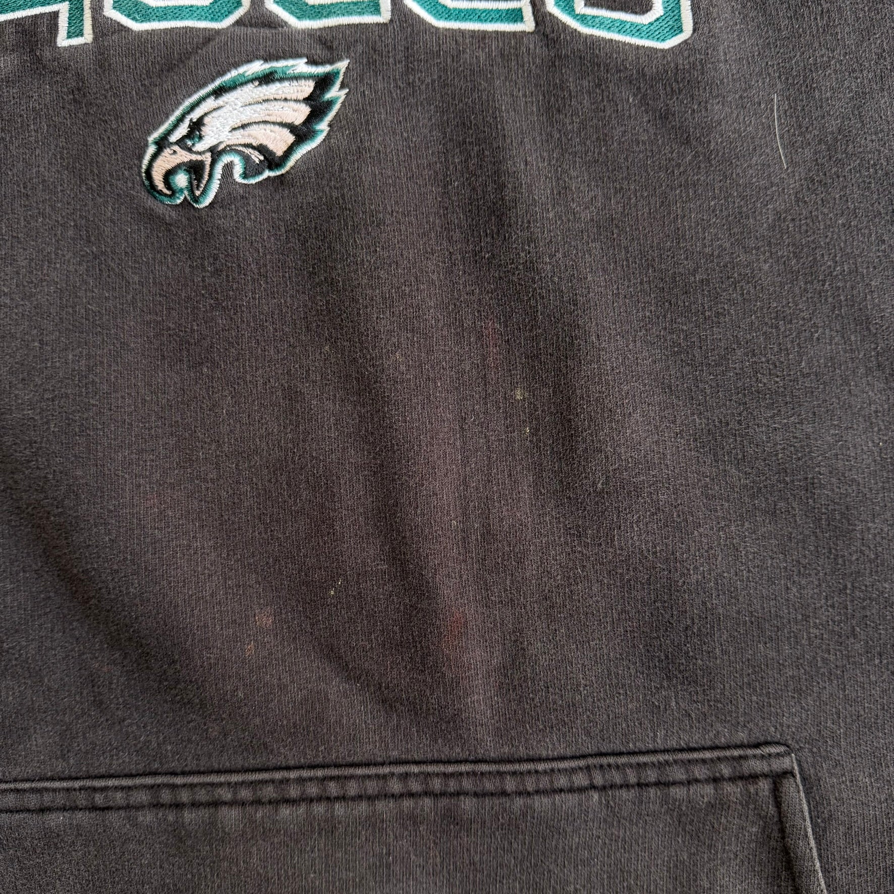 J- Vintage Philadelphia Eagles NFL Reebok Embroidered Logo & Text Hoodie - XL
