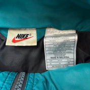 J- Vintage 90s Nike Black/Teal Lightweight Zip Up Jacket - XL