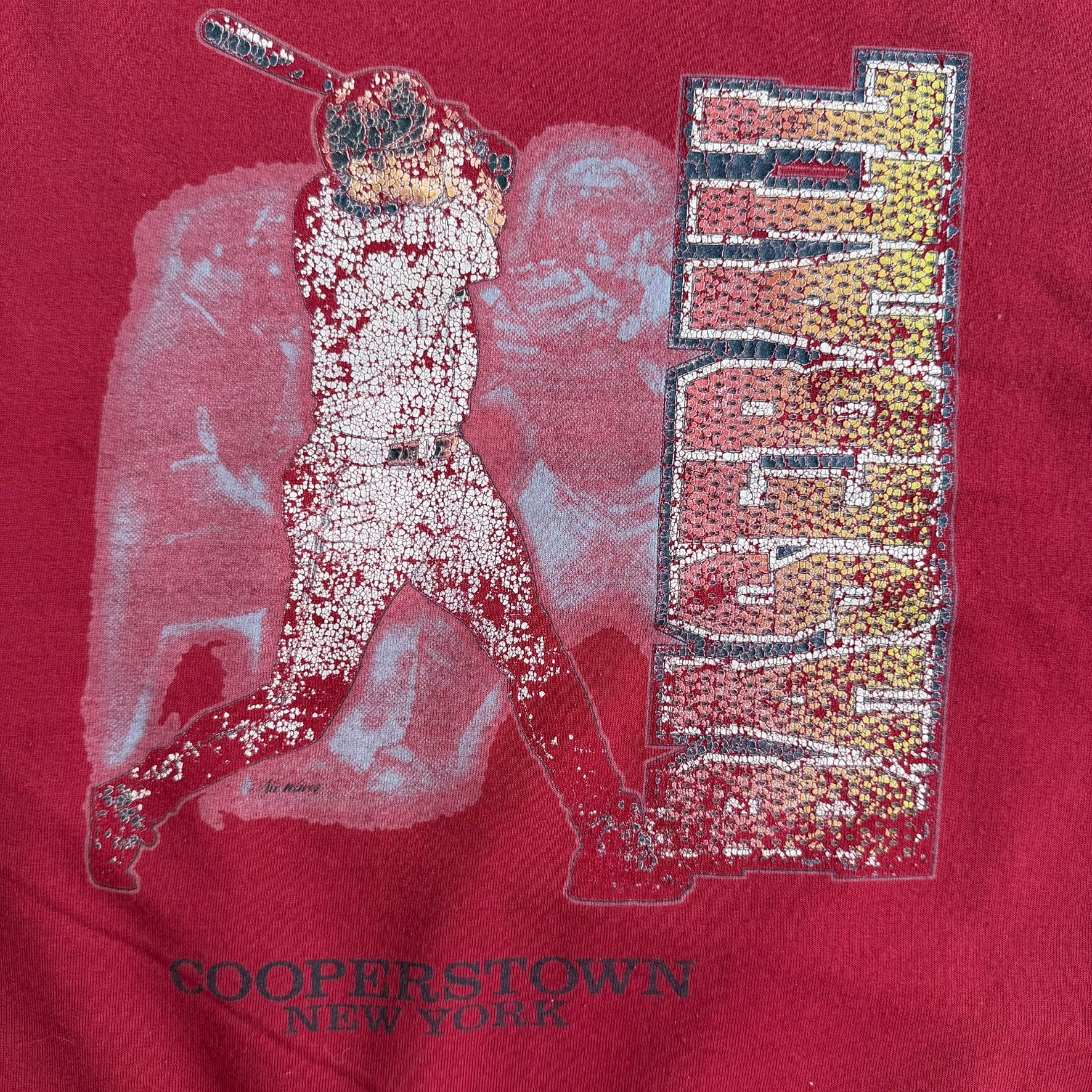 J- Vintage 90s Baseball Hall Of Fame Cooperstown New York Graphic Crewneck - L