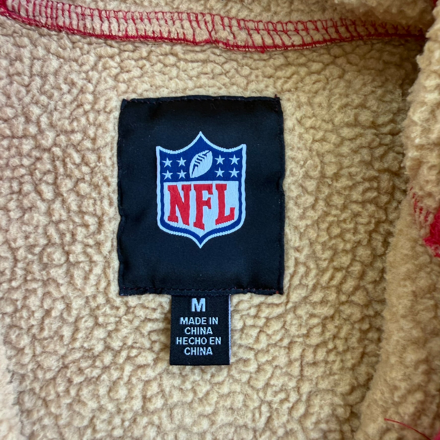 J- Vintage San Francisco 49ers NFL Sherpa Lined Zip Up Hoodie - M