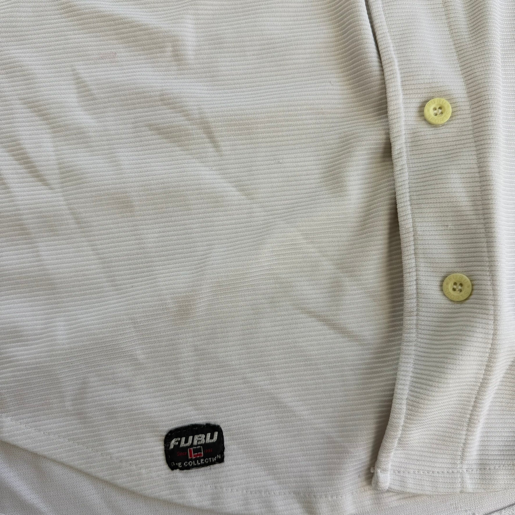 J- Vintage Fubu League 05 Embroidered Text Baseball Jersey - L
