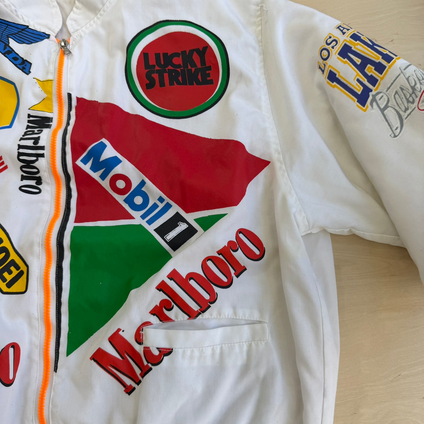 J- Vintage Aprilia Motorcycles Lightweight Bomber Jacket - L