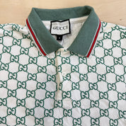 J- Bootleg Gucci GG Monogram Print Short Sleeve Polo - S