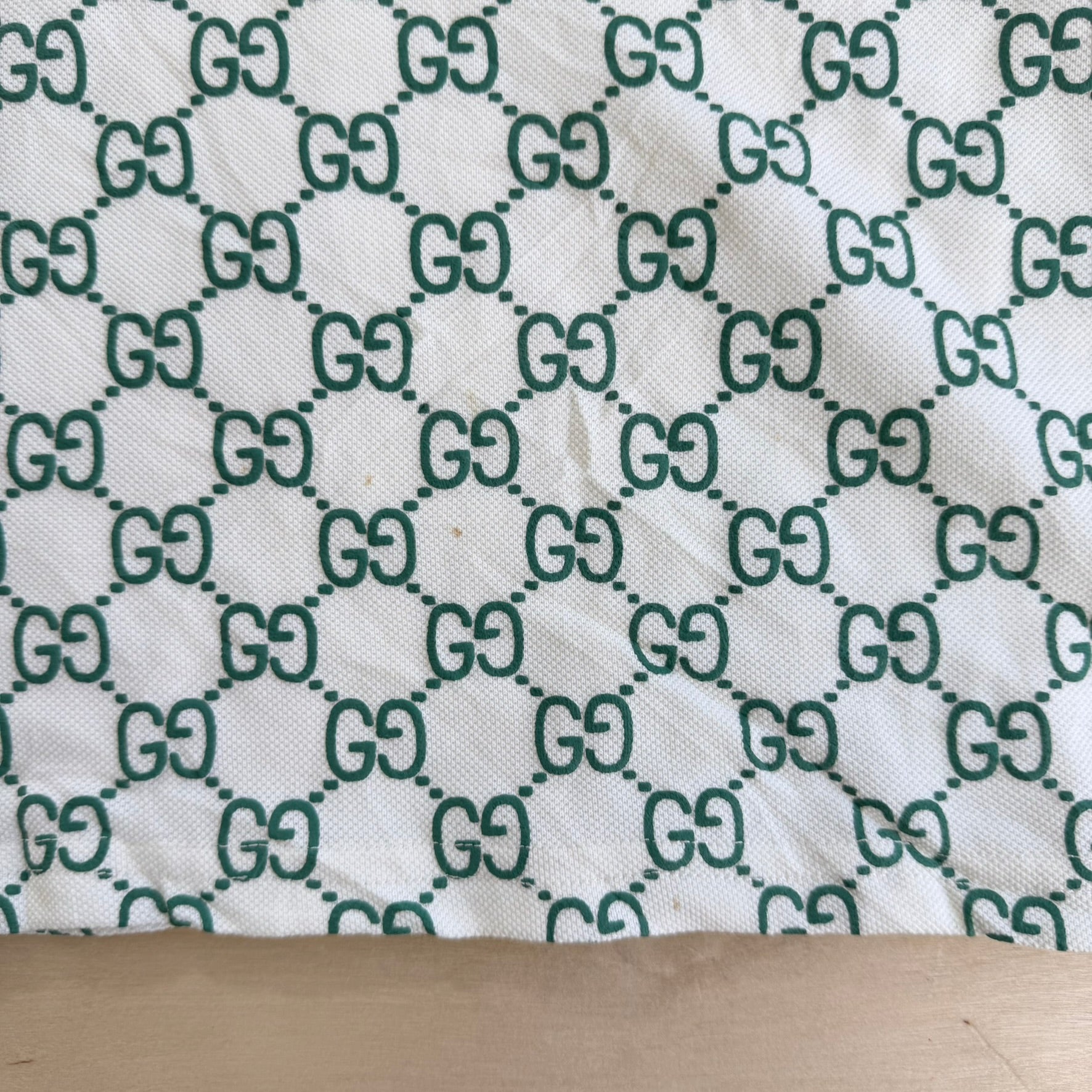 J- Bootleg Gucci GG Monogram Print Short Sleeve Polo - S