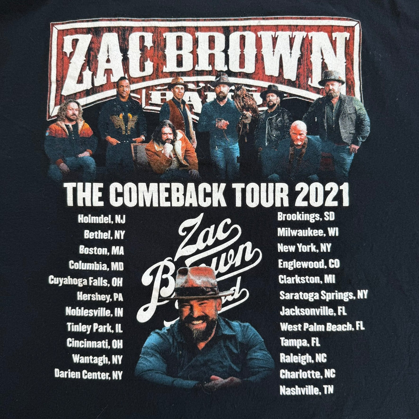 J- '21 Zac Brown Band The Comeback Tour Graphic Tee - L