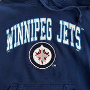 J- Vintage Winnipeg Jets NHL Embroidered Logo & Text Hoodie - XL