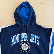 J- Vintage Winnipeg Jets NHL Embroidered Logo & Text Hoodie - XL