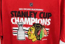 Load image into Gallery viewer, Z - 2013 Reebok NHL Chicago Blackhawks Stanley Cup Champions Tee
