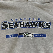 J- Vintage Seattle Seahawks NFL Text & Logo Graphic Hoodie - L