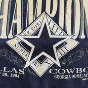 J- Vintage '94 Dallas Cowboys NFL Super Bowl 28 Champions Graphic Crewneck - L