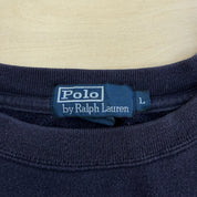 J- Vintage Polo RL Embroidered Logo Navy Crewneck - L