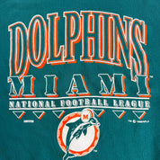 J- Vintage '92 Miami Dolphins NFL Logo & Text Made In USA Crewneck - XL