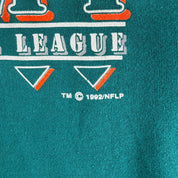J- Vintage '92 Miami Dolphins NFL Logo & Text Made In USA Crewneck - XL