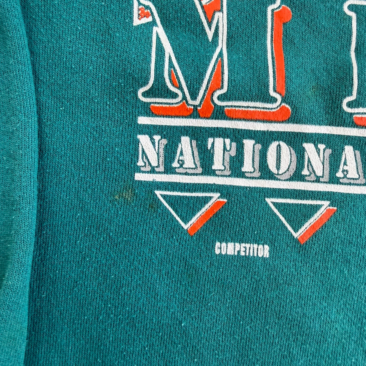 J- Vintage '92 Miami Dolphins NFL Logo & Text Made In USA Crewneck - XL