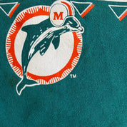 J- Vintage '92 Miami Dolphins NFL Logo & Text Made In USA Crewneck - XL