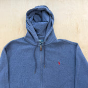 J- Vintage Polo RL Embroidered Logo Zip Up Hoodie - XL