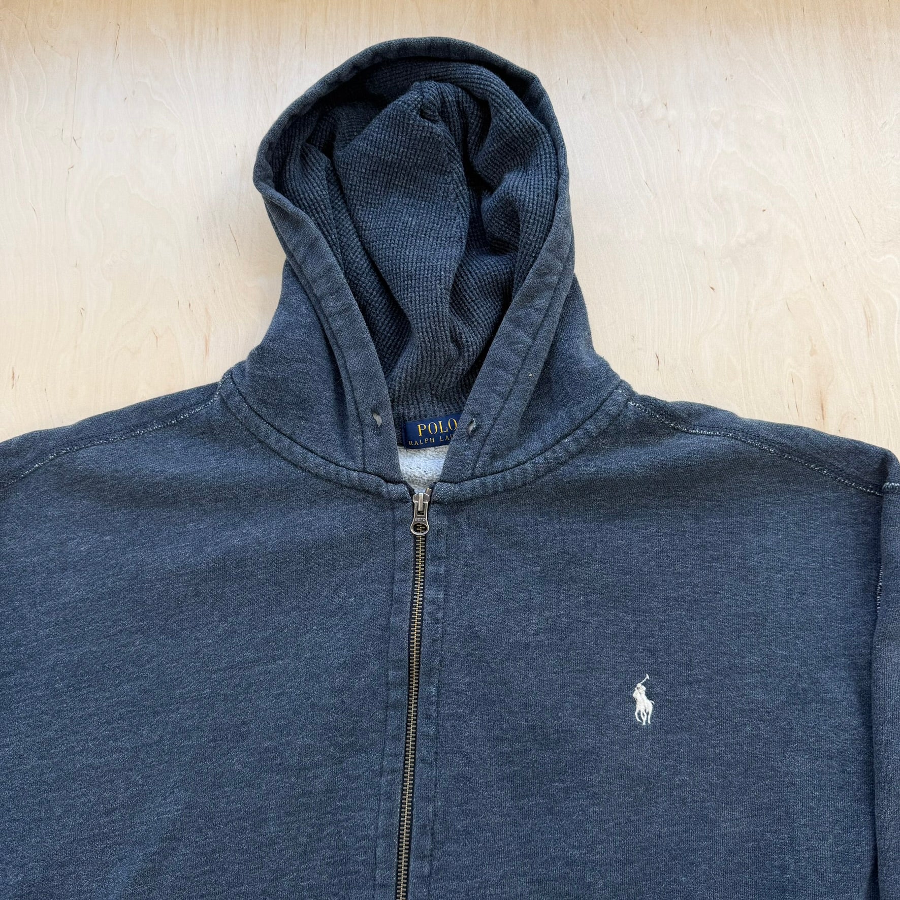J- Vintage Polo RL Embroidered Logo Zip Up Hoodie - 3XL Big