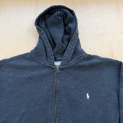 J- Vintage Polo RL Embroidered Logo Zip Up Hoodie - 3XL Big