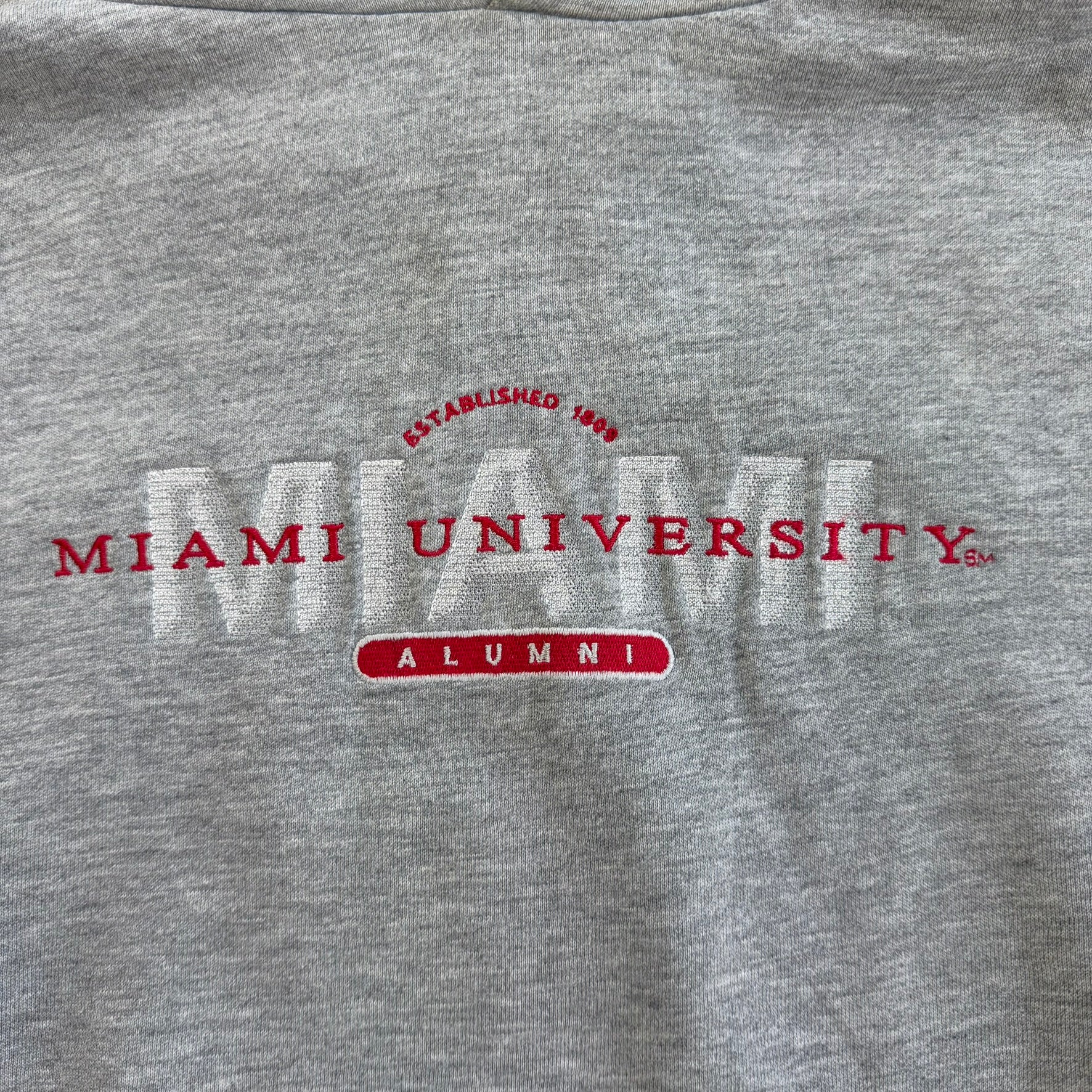 J- Vintage University Of Miami Embroidered Logo Jansport Hoodie - L