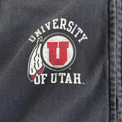 J- Vintage University Of Utah Logo Graphic Zip Up Champion Reverse Weave Hoodie - L