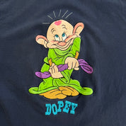 J- Vintage Disney Dopey Embroidered Character & Text Graphic Tee - L