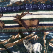 J- Vintage Daniel David Wolves & Moose All Over Print Quarter Zip Polar Fleece - XL