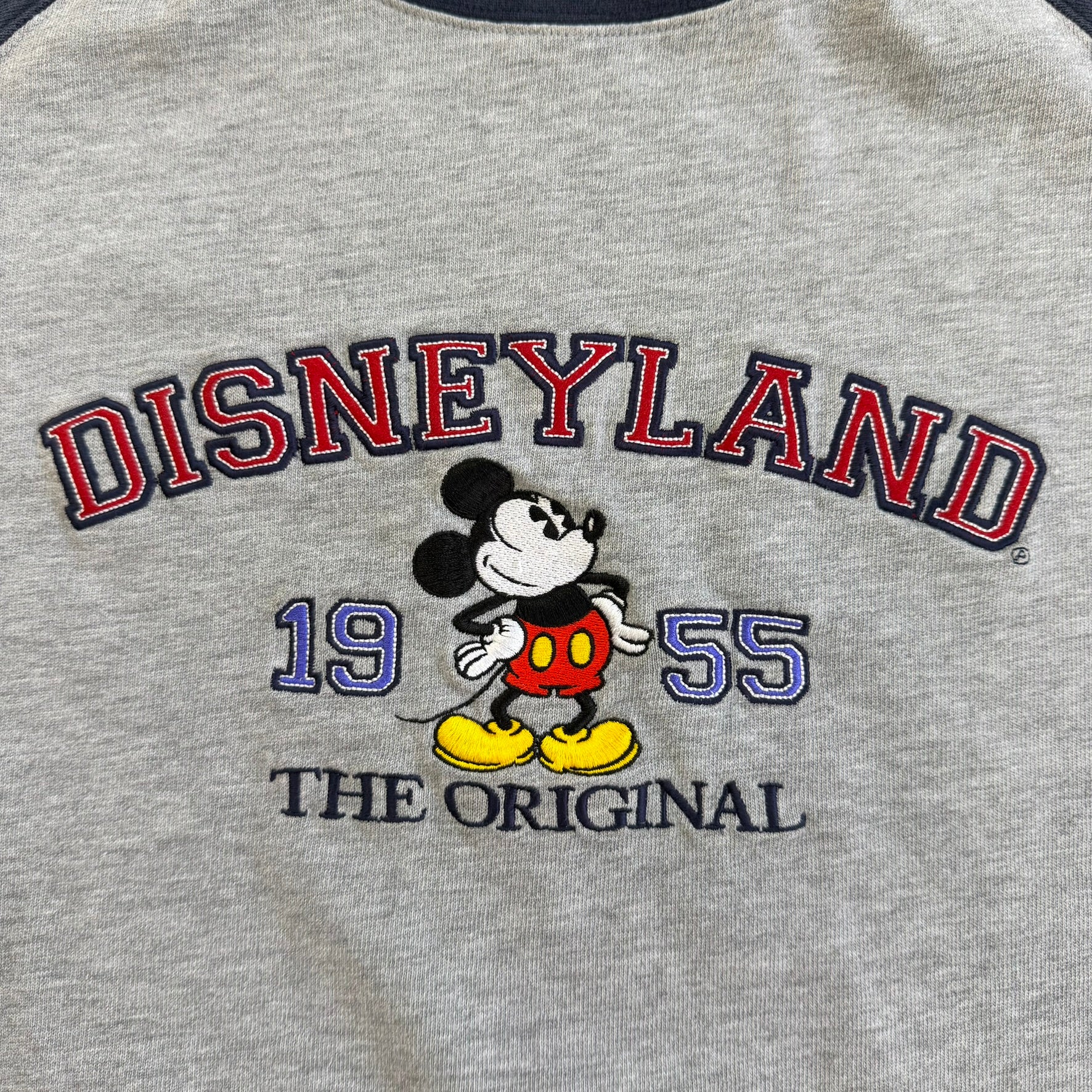 J- Vintage Disneyland Original Mickey Mouse Embroidered Raglan Tee - XL