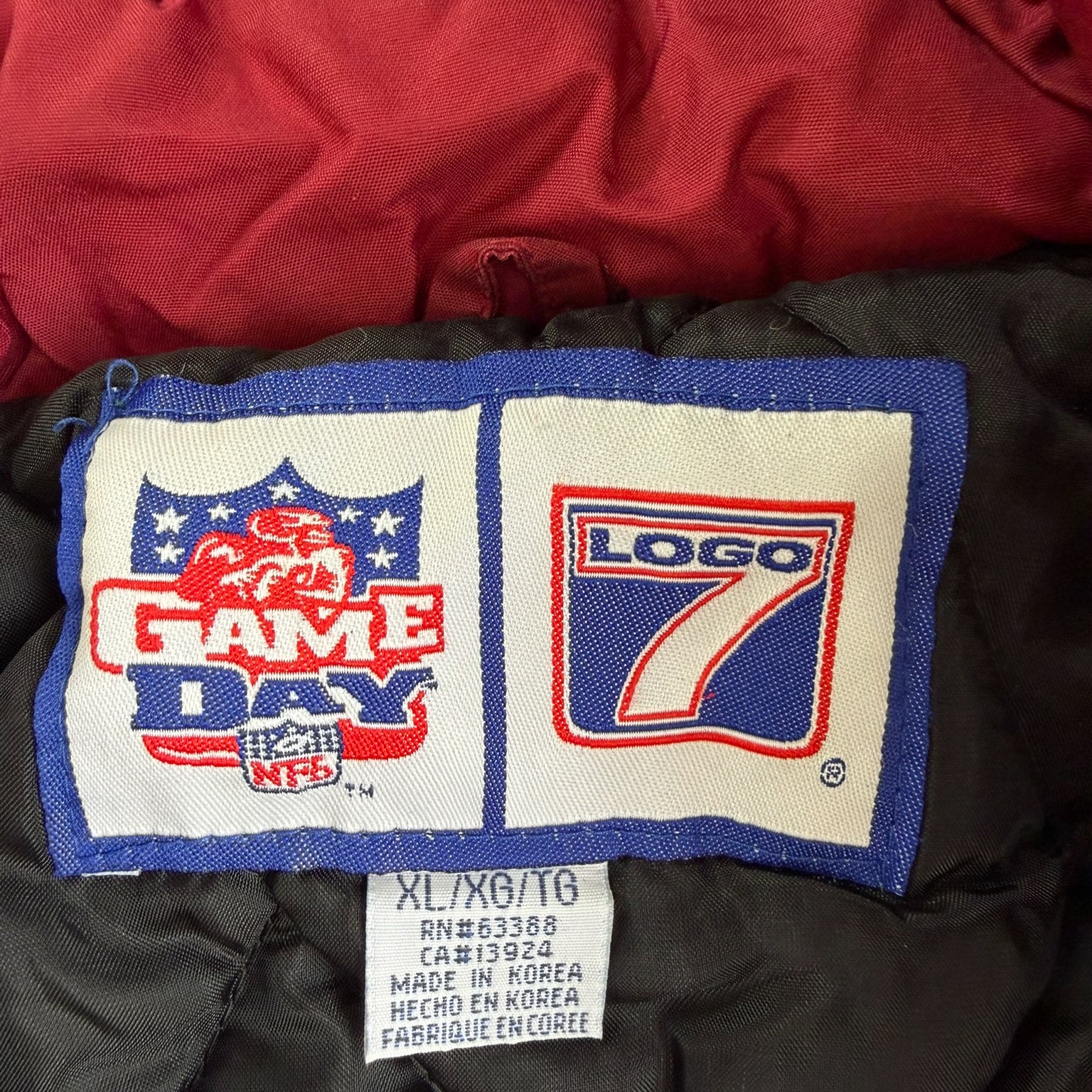 J- Vintage San Francisco 49ers NFL Logo 7 Hooded Zip Up Winter Jacket - XL