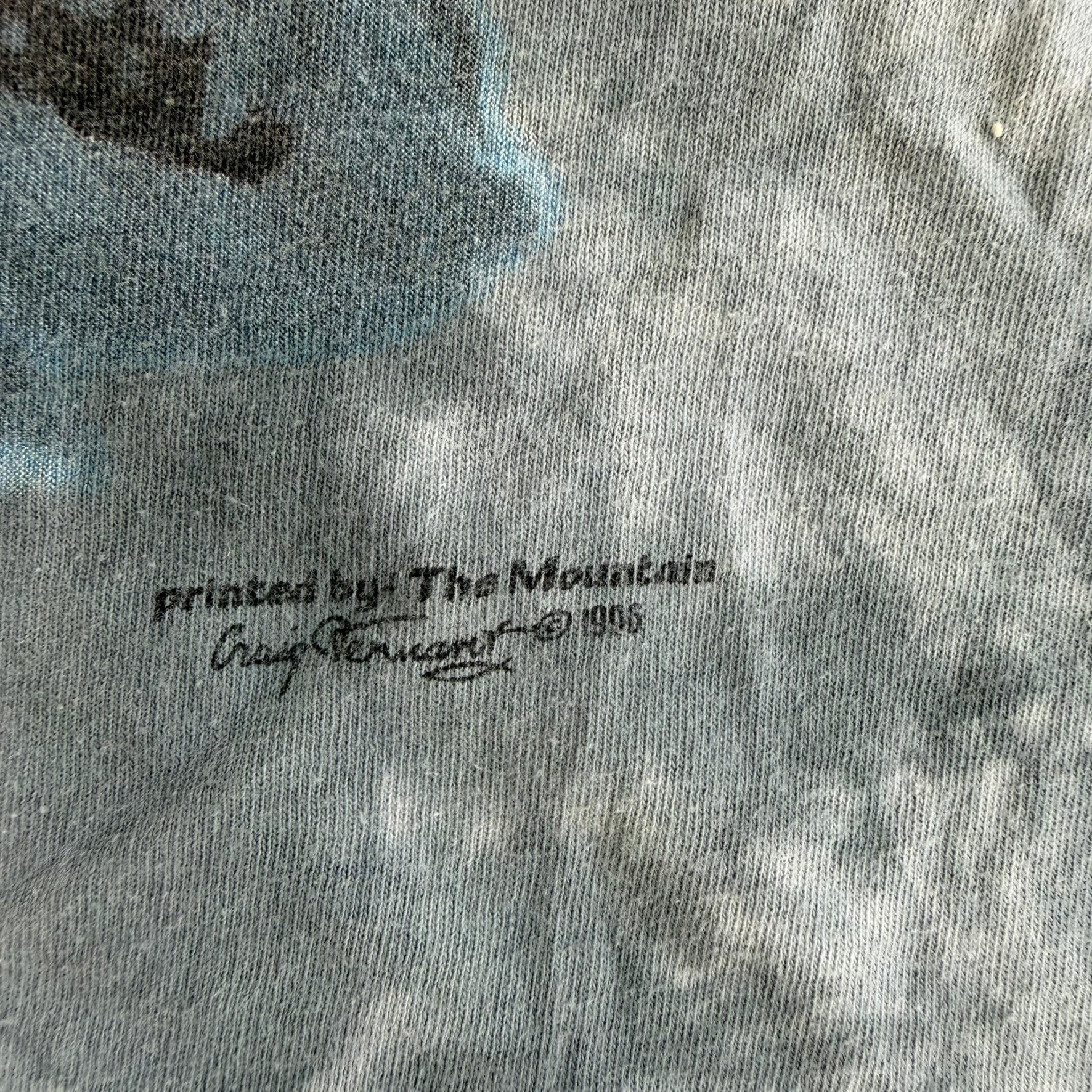 J- Vintage '96 The Mountain Indigenous Warrior In Snow Forest Graphic Made In USA Single Stitch Tee - 2XL
