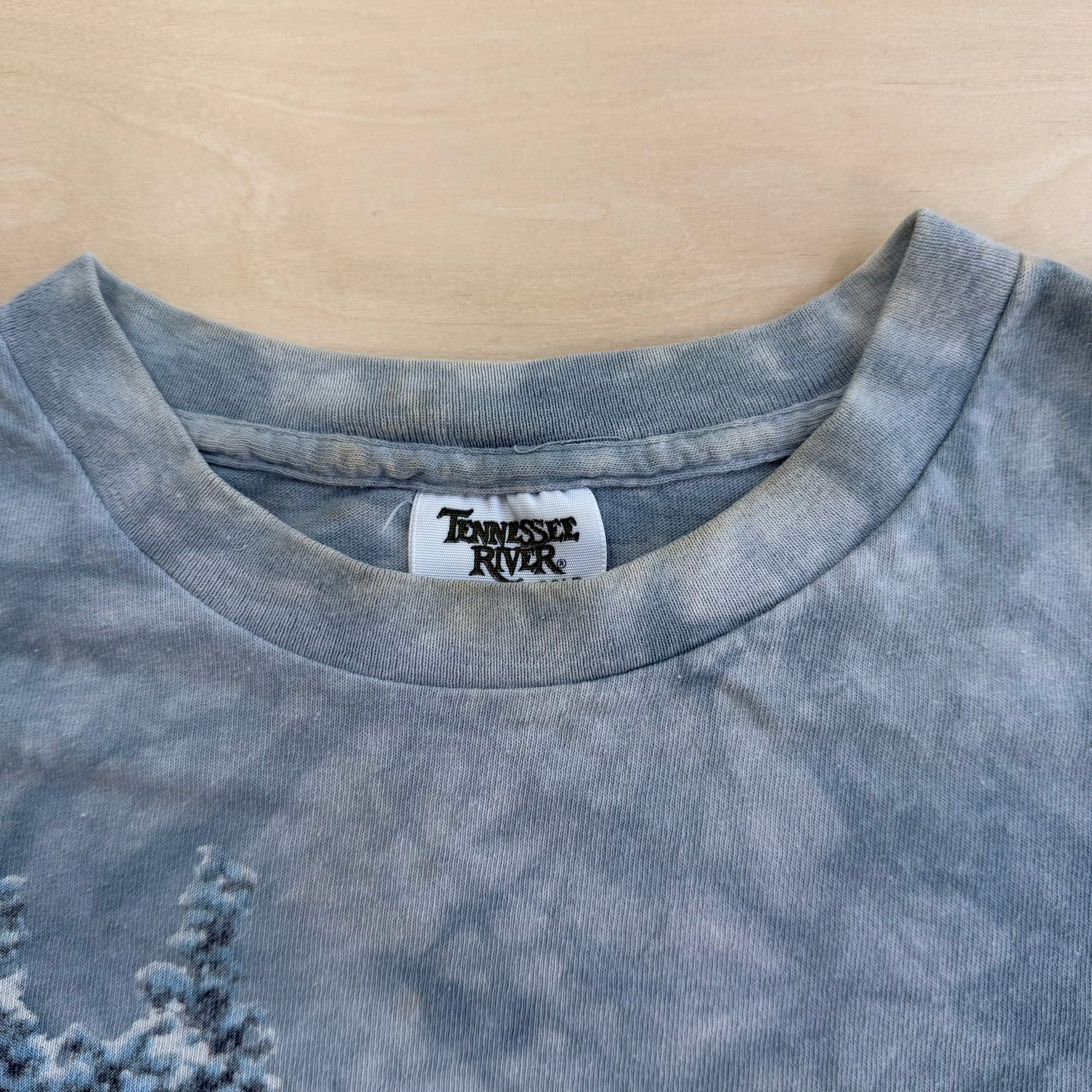 J- Vintage '96 The Mountain Indigenous Warrior In Snow Forest Graphic Made In USA Single Stitch Tee - 2XL