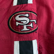 J- Vintage San Francisco 49ers NFL Starter Pro Line Hooded Zip Up Winter Jacket - 2XL