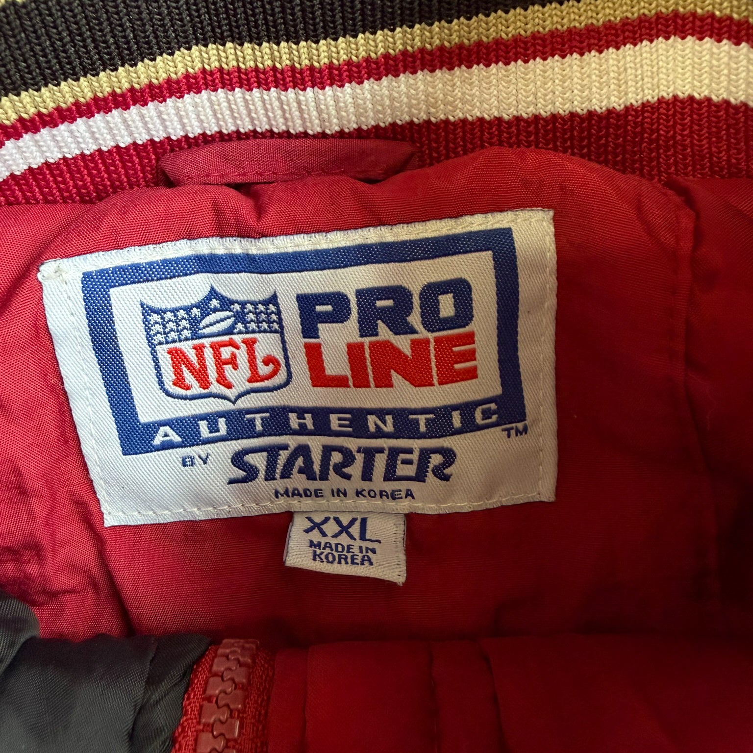 J- Vintage San Francisco 49ers NFL Starter Pro Line Hooded Zip Up Winter Jacket - 2XL
