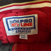 J- Vintage San Francisco 49ers NFL Starter Pro Line Hooded Zip Up Winter Jacket - 2XL